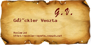 Göckler Veszta névjegykártya